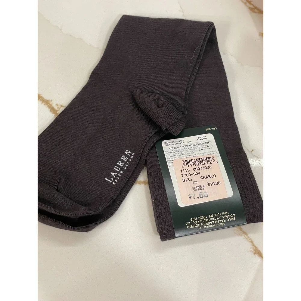 Lauren‎ Ralph Lauren Silk Blend Calf Socks Women One Size Purple Lightweight New